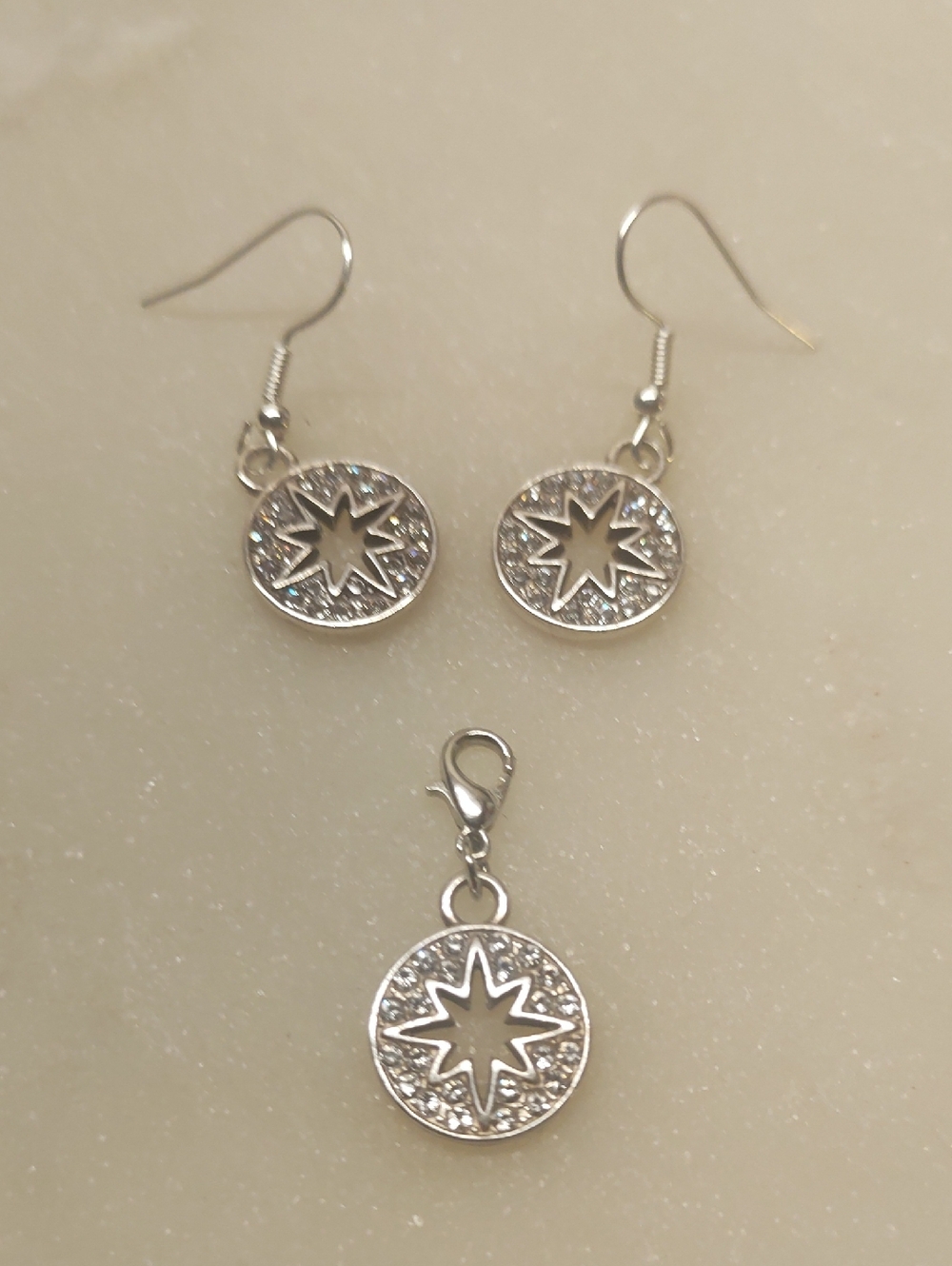 Brighton Swarovski Pave Crystal North Star Highlight Earrings & Pendant Set
